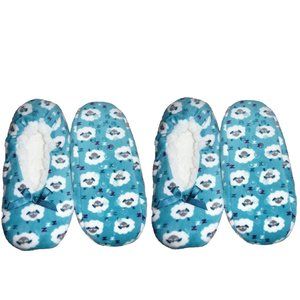 2 Pair of SHEEP Fuzzy Babba Slippers Sz S/M 5.5-7